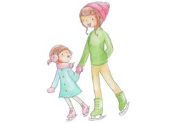 ice skatingのイラスト